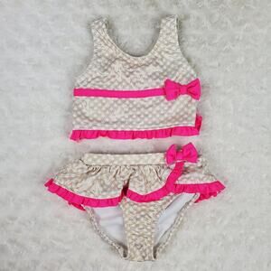 Lemon Kiss Swimsuit 2 Piece Memaid Kids Size 24 Months Pink Girls